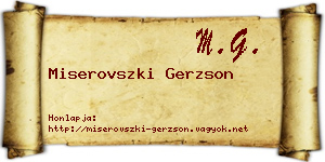 Miserovszki Gerzson névjegykártya